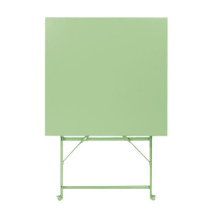 Folding square table Bolero light green 600 mm steel