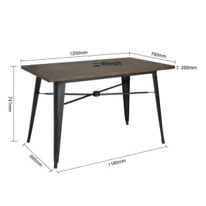 Tisch im Freien Schwarz Bolero: Holzoptik, Aluminium-Robustheit für Ihre professionellen Außenbereiche.