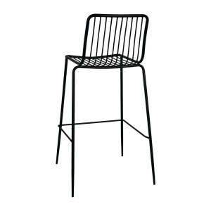 Black Bolero high stools - Industrial design in steel wire