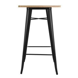 Black Bar Table with Bolero Wood Top - Elegant and Functional