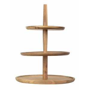 3-Level Acacia Wood Display Stand ø305x395 mm - Olympia