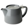 Gray Teapot 500ml FORLIFE - High-quality ceramic, stainless steel tea strainer