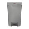 Grauer Frontpedal-Mülleimer 50L - Hygienisch & Praktisch | Rubbermaid