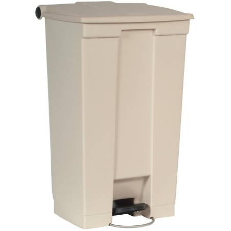 Beige 87L Rubbermaid Step-On Pedal Bin: Durability and Hygiene