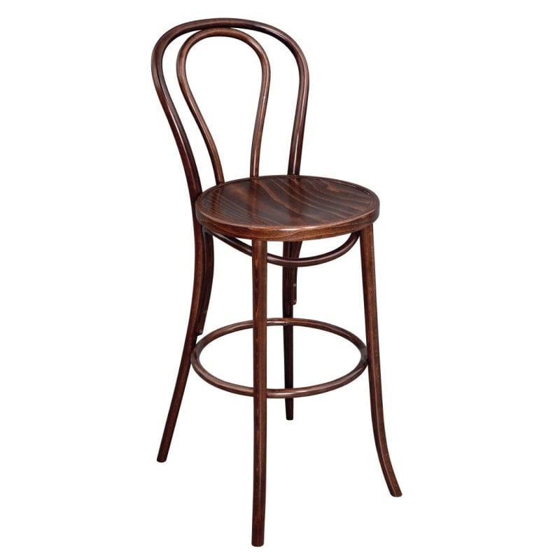 Hoher Bistrohocker Gebogenes Holz Nussbaum Außergewöhnliche Qualität Hoher Bistrohocker Gebogenes Holz Nussbaum Außergewöhnliche Qualität