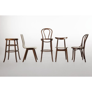 High Bistro Stool Bent Wood Walnut Exceptional Quality