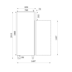 Kühlschrank aus Edelstahl GN 2/1 - 650 L