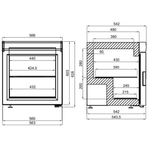 Glass display cabinet - 73 L - CombiSteel