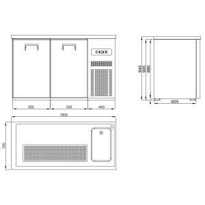 Refroidisseur de Bière à 2 Portes - Robinet à Droite - CombiSteel