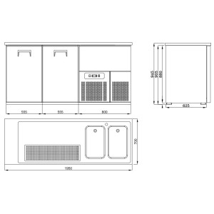 2-Door Beer Cooler - 2 Taps on the Right - CombiSteel