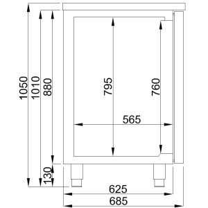 3-Door Beer Cooler - Left Tap - CombiSteel