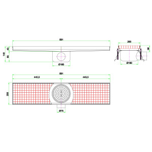 Floor channel - 891 x 200 mm - CombiSteel