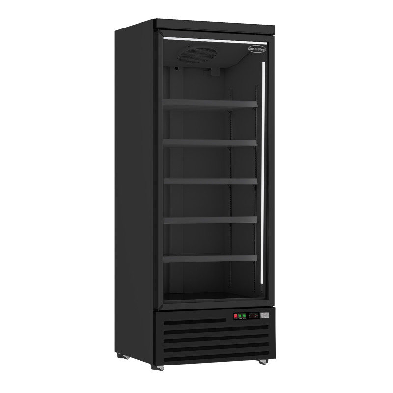 Positive Kühlvitrine 1 Tür Schwarz - 600 L | CombiSteel