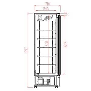 Kühlschrank mit einer Tür Schwarz - 600 L | CombiSteel