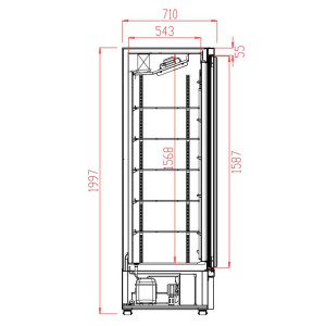 Positive Refrigerated Display Case 2 Doors Black - 1000L | CombiSteel