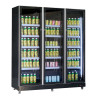 Refrigerated Drinks Display Case 3 Glass Doors Black 1173 L - CombiSteel