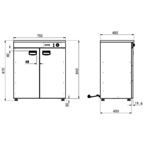 Combisteel 2-Door Warming Cabinet: Optimal temperature maintenance, high power and capacity.