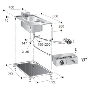 Friteuse électrique encastrable Drop-In 10L - Combisteel