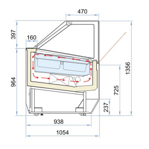 Millennium Ice Cream Display Case - Combisteel Refrigerated 16 bins - LED