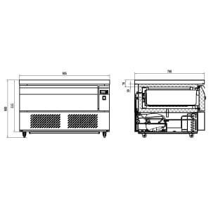 Soubassement Réfrigéré Positif et Négatif - Meuble 78 L inox AISI 304