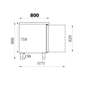 Table Réfrigérée Positive 600 x 400 à 3 Portes - 635 L Combisteel