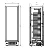 Schwarzer Negativ-Kühlschrank - 1 Glastür - 382 L - CombiSteel