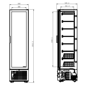 Armoire Réfrigérée Négative Blanche - 1 Porte Vitrée - 221 L - CombiSteel