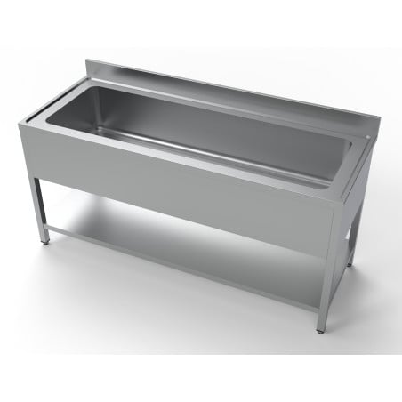 Plonge 1 Stainless Steel Sink - 1800x700mm, Backsplash & Shelf - CombiSteel