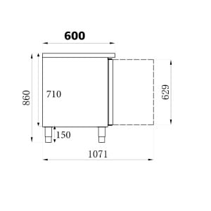 Positive Kühltisch mit 3 Türen - 386 L - CombiSteel