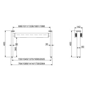 Ramp with Warm Light by Ceramic - L 1085 x D 142 mm - CombiSteel