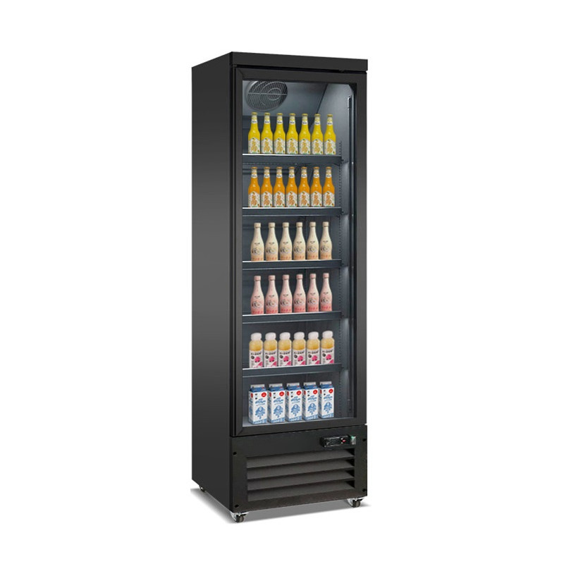 Schwarzer Getränkekühlschrank mit 2 Glastüren - 450 L - CombiSteel