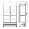 Getränkekühlschrank mit 2 Glastüren - 750 L