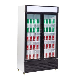 Refrigerated Beverage Display Case 2 Glass Doors - 750 L