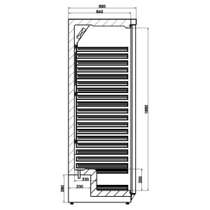 Positive Edelstahl-Kühlschrank - 1 Tür - 570 L - CombiSteel