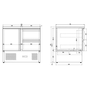 Compact Positive Refrigerated Table - CombiSteel 257L