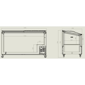 Congélateur Coffre avec Couvercle en Verre - 461 L - CombiSteel