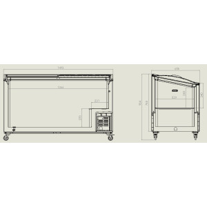 Gefriertruhe mit Glasdeckel - 461 L - CombiSteel