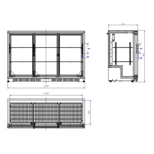 Refrigerated Back Bar 3 Sliding Doors - 330L CombiSteel: Optimal Storage & Elegant Design