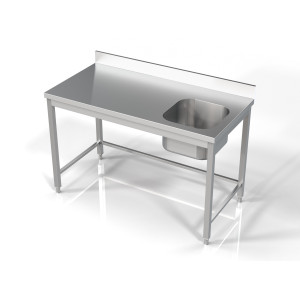 Tauchbecken 1 rechts mit Rückwand - L 1400 x T 700 mm - CombiSteel