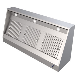 Hotte Murale Profondeur 1100-1600mm avec Led - Acier Inoxydable AISI 430