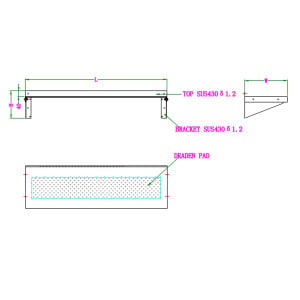 Wandregal aus Edelstahl mit Konsolen - L 800 x T 400 mm - CombiSteel