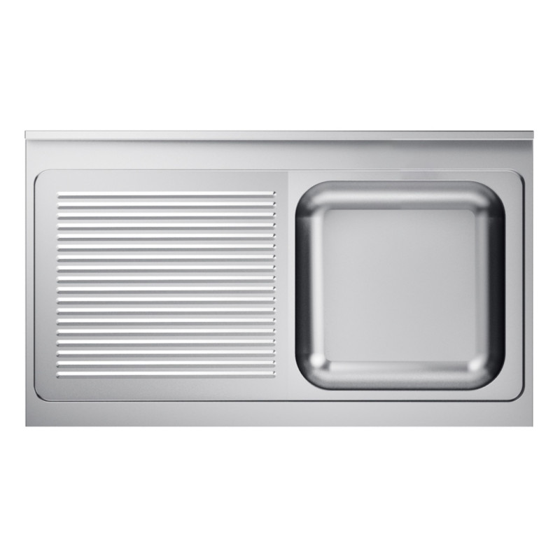Spüle 1 Becken und Abtropffläche links mit Rückwand - L 1200 x T 600 mm - CombiSteel Spüle 1 Becken und Abtropffläche links mit Rückwand - L 1200 x T 600 mm - CombiSteel