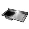 Sink 1 Bowl and Drainer on the Right with Backsplash - L 1200 x D 600 mm - CombiSteel