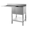 Stainless Steel Sink 1 with Left Passage and Removable Shelf