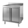 Stainless Steel Low Cabinet 2 Swing Doors Combisteel - 800x700 mm