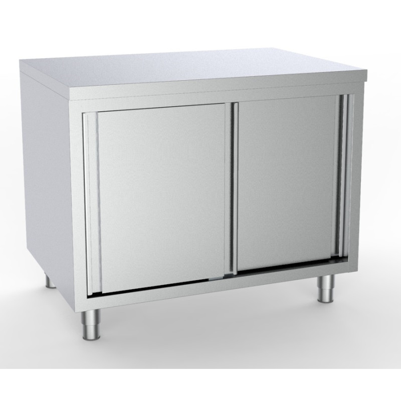 Stainless Steel Low Cabinet with 2 Sliding Doors - L 1000 x D 700 mm - CombiSteel