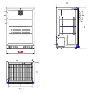 Arrière-Bar Réfrigéré à 1 Porte Battante - 138 L - CombiSteel