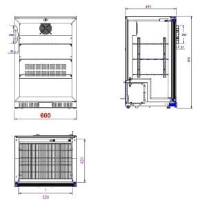 Refrigerated Back Bar with 1 Swing Door - 138 L - CombiSteel