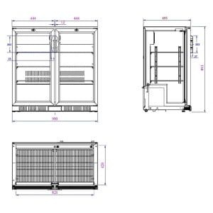 Rückkühlschrank mit 2 Flügeltüren - 198 L - CombiSteel