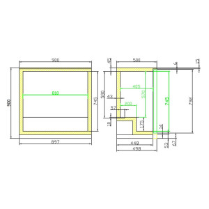 SEO-optimierter Title-Tag für das Produkt Rückwandkühlschrank 198L 2 Schiebetüren CombiSteel